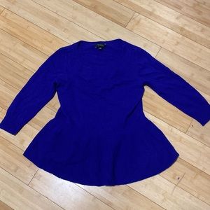 Ann Taylor peplum sweater 100pct cashmere